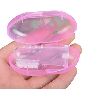 Planet Gates pink Super Soft Pet Finger Toothbrush Teddy Dog Brush Bad Breath Tartar Teeth Care Tool Dog Cat Cleaning Silicagel Pet Supplies