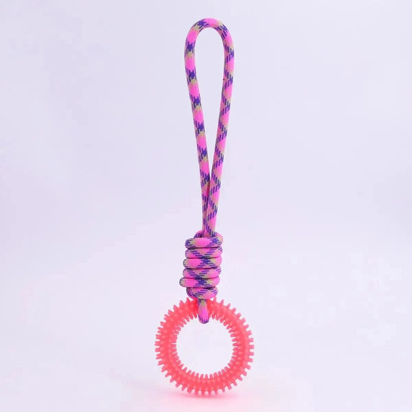 Planet Gates Pink Supet Interactive Training Pet Toy Ring Spiked Ring Dog Teeth Cleaning Pet Supplies