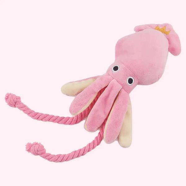 Planet Gates Pink Supet Pet Octopus Plush Rope Toy Is Bite-resistant, Fun and Interactive, Suitable for Indoor and Outdoor Use