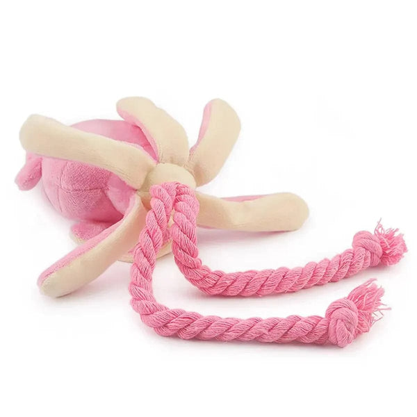 Planet Gates Pink Supet Pet Octopus Plush Rope Toy Is Bite-resistant, Fun and Interactive, Suitable for Indoor and Outdoor Use