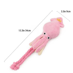 Planet Gates Pink Supet Pet Octopus Plush Rope Toy Is Bite-resistant, Fun and Interactive, Suitable for Indoor and Outdoor Use
