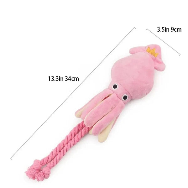 Planet Gates Pink Supet Pet Octopus Plush Rope Toy Is Bite-resistant, Fun and Interactive, Suitable for Indoor and Outdoor Use