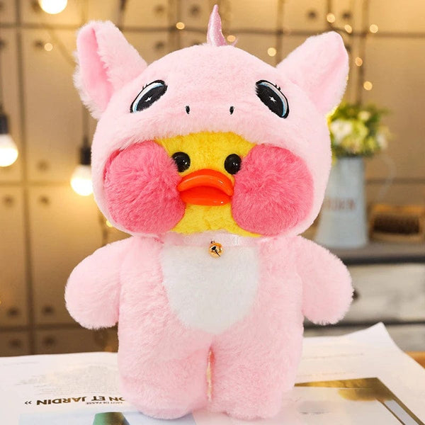 Planet Gates Pink unicorn / 30CM 30cm Kawaii LaLafanfan Transformed Panda Yellow Duck Plush Stuffed Soothing Toys Soft Animal Dolls For Girl Kids Birthday Gifts
