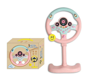 Planet Gates Pink UP / CHINA Electric Simulated Driving Steering Three-Dimensional Portable Wheel Copilot Toy Light And Sound Educational Children's Gifts