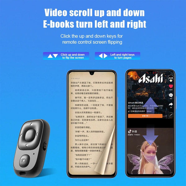 Planet Gates Pink Wireless Bluetooth-compatible Remote Control Button Controller for Tik Tok Self-Timer Camera Stick Shutter Phone Selfie E-book