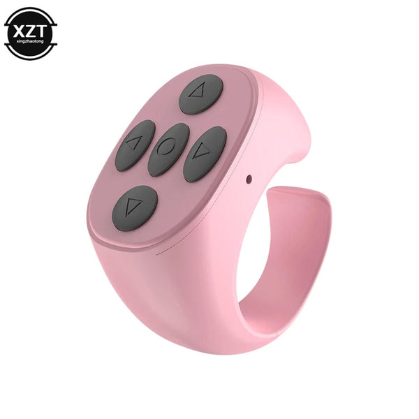 Planet Gates Pink Wireless Bluetooth Fingertip Selfie Controller Tiktok Short Video Page Flipping Browsing Device Mobile Phone Remote Control Ring