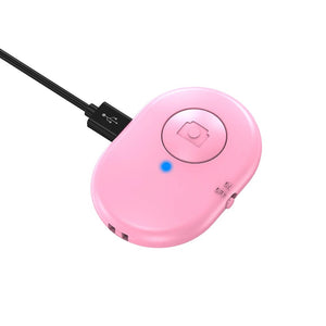 Planet Gates Pink Wireless Remote Control Button Rechargeable Bluetooth-Compatible Self-timer Selfie Stick Shutter Release For IOS Android
