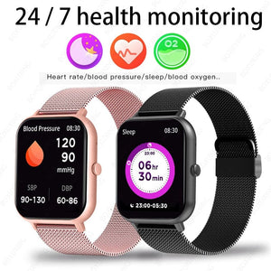 Planet Gates Pink Xiaomi Call Smart Watch Women Custom Dial Smartwatch For Android IOS Waterproof Bluetooth Music Watches Full Touch Clock