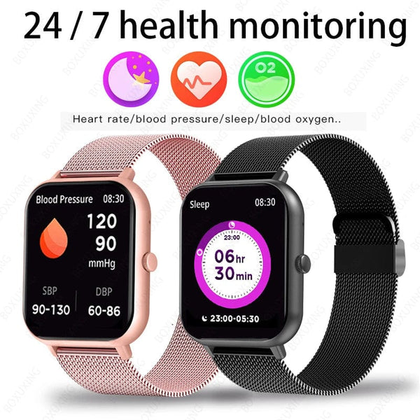 Planet Gates Pink Xiaomi Call Smart Watch Women Custom Dial Smartwatch For Android IOS Waterproof Bluetooth Music Watches Full Touch Clock
