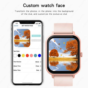 Planet Gates Pink Xiaomi Call Smart Watch Women Custom Dial Smartwatch For Android IOS Waterproof Bluetooth Music Watches Full Touch Clock