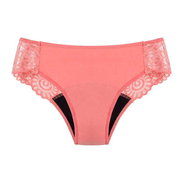 Planet Gates Pink / XXL / 1pc Teenager Menstrual Panties 4-Layer Leakproof Hollow Sexy Lace Fast Absorption Women Underwear Heavy Flow Girls Period Briefs