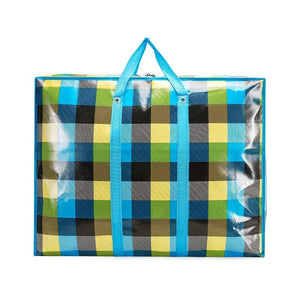 Planet Gates Plaid 1pc Large Capacity Hanging Storage Bag, Moving Packaging Storage Bag, Waterproof Storage Bag With Zippers & Reinforced Handle, Suitable For Student Back To School