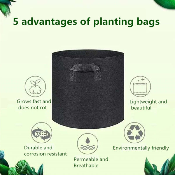 Planet Gates Planting bag black/grey potato fabric vegetable seedling  growing pot garden tools 1-15 gallon eco-friendly grow bag