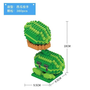 Planet Gates Plants VS Zombies Blocks Small Cartoon Mini Building Block Peashooter SunFlower Chomper Assemble Action Model Doll Toy for Kids