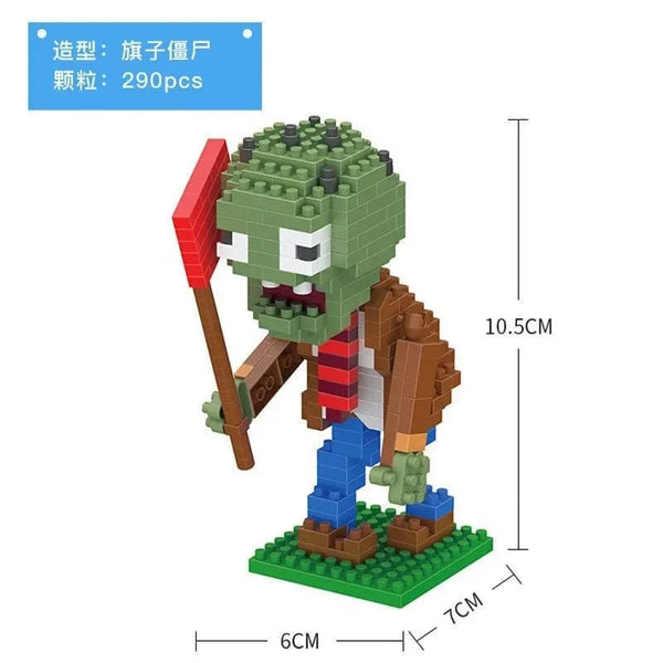 Planet Gates Plants VS Zombies Blocks Small Cartoon Mini Building Block Peashooter SunFlower Chomper Assemble Action Model Doll Toy for Kids