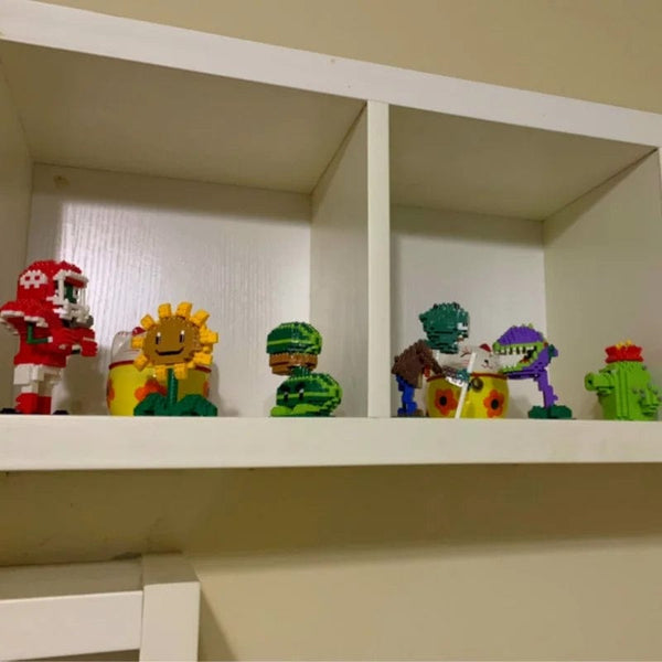 Planet Gates Plants VS Zombies Blocks Small Cartoon Mini Building Block Peashooter SunFlower Chomper Assemble Action Model Doll Toy for Kids