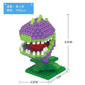 Planet Gates Plants VS Zombies Blocks Small Cartoon Mini Building Block Peashooter SunFlower Chomper Assemble Action Model Doll Toy for Kids