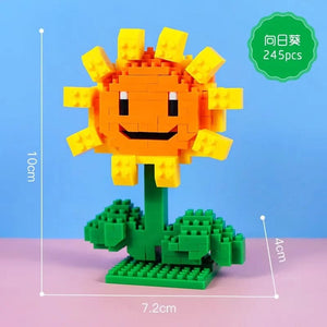 Planet Gates Plants VS Zombies Blocks Small Cartoon Mini Building Block Peashooter SunFlower Chomper Assemble Action Model Doll Toy for Kids
