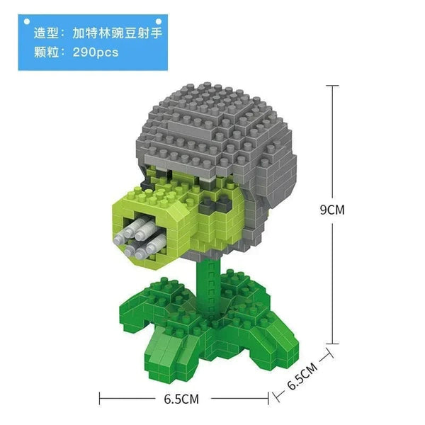 Planet Gates Plants VS Zombies Blocks Small Cartoon Mini Building Block Peashooter SunFlower Chomper Assemble Action Model Doll Toy for Kids