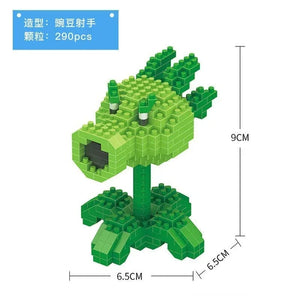Planet Gates Plants VS Zombies Blocks Small Cartoon Mini Building Block Peashooter SunFlower Chomper Assemble Action Model Doll Toy for Kids