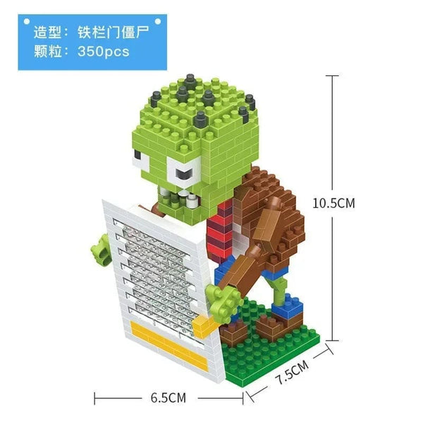 Planet Gates Plants VS Zombies Blocks Small Cartoon Mini Building Block Peashooter SunFlower Chomper Assemble Action Model Doll Toy for Kids