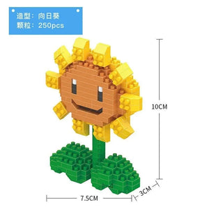 Planet Gates Plants VS Zombies Blocks Small Cartoon Mini Building Block Peashooter SunFlower Chomper Assemble Action Model Doll Toy for Kids
