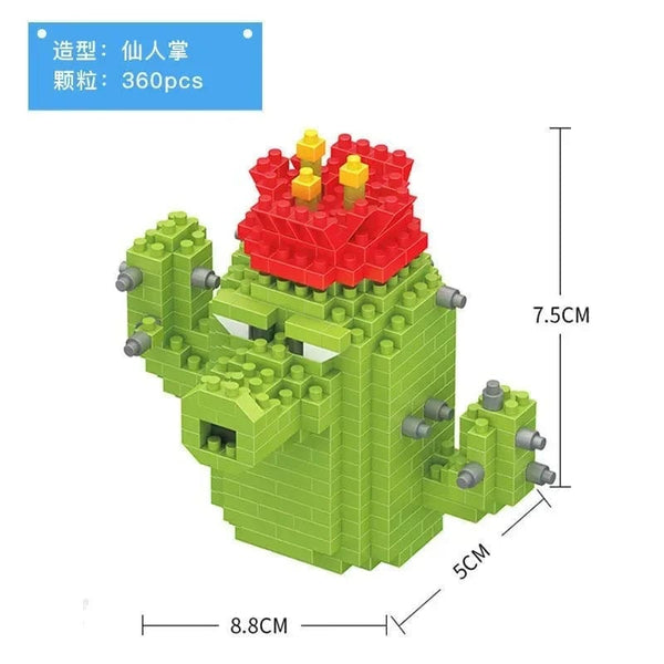 Planet Gates Plants VS Zombies Blocks Small Cartoon Mini Building Block Peashooter SunFlower Chomper Assemble Action Model Doll Toy for Kids