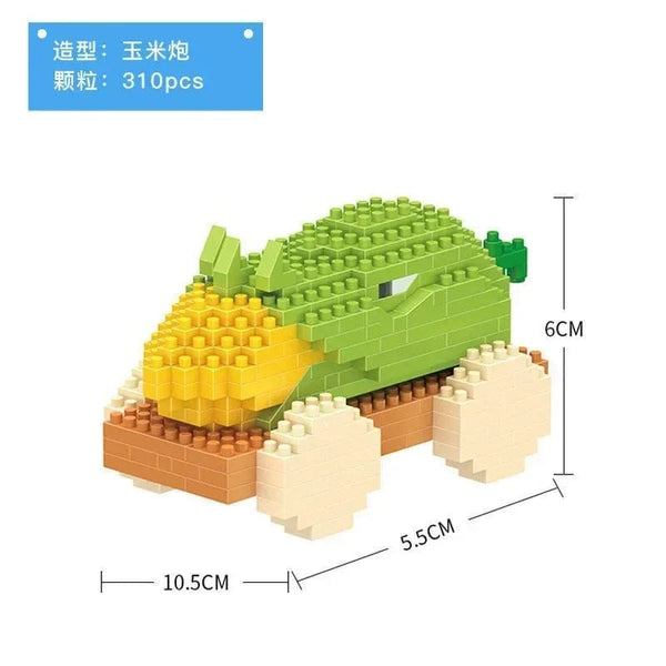 Planet Gates Plants VS Zombies Blocks Small Cartoon Mini Building Block Peashooter SunFlower Chomper Assemble Action Model Doll Toy for Kids