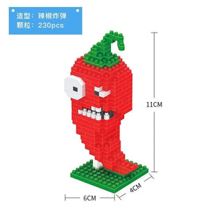 Planet Gates Plants VS Zombies Blocks Small Cartoon Mini Building Block Peashooter SunFlower Chomper Assemble Action Model Doll Toy for Kids