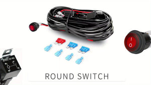 Planet Gates Plastic LED Light Bar Wiring Harness Kit - 2 Leads 12V On Off Switch Power Relay Blade Fuse For Off Road Lights LED Work Light