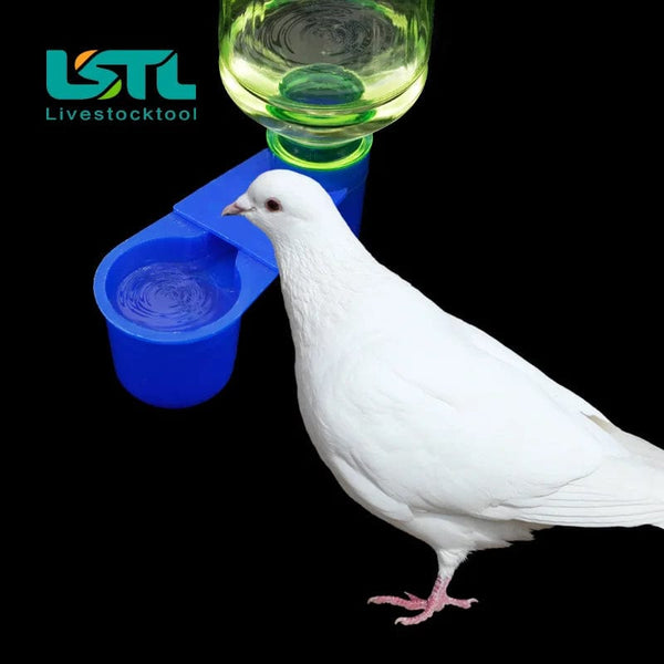 Planet Gates Plastic Pet Bird Dove Drinker Bowl Quail Water Cups Bottle Cat Chicken Pigeon Parrot Hamster Double Nozzle Water Guide For  Bird