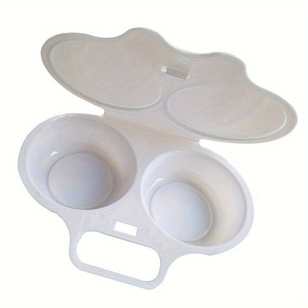 Planet Gates Plastic PP 1pc Microwave Oven Round Shaped Egg Steamer Cooking Mold, Double Egg Poacher, Egg Mold, Egg Poacher Tools, Kitchen Gadgets, Kitchen Supplies