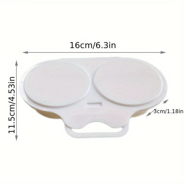 Planet Gates Plastic PP 1pc Microwave Oven Round Shaped Egg Steamer Cooking Mold, Double Egg Poacher, Egg Mold, Egg Poacher Tools, Kitchen Gadgets, Kitchen Supplies