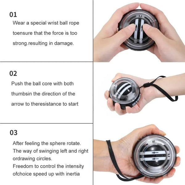 Planet Gates Platinum No lamp Auto Start Gyro Ball Wrist Ball Power Trainer Ball Strengthener and Forearm Strengthening Exerciser Home Gym Fitness Equipment