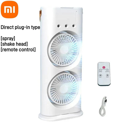 Planet Gates Plug-in Xiaomi New Spray Air Conditioning Fan Cross-Border Refrigeration Fan Household Portable Cooling Fandesktop Mini Fan With Light