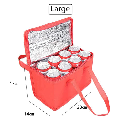 Planet Gates Plus Size-Red / CN Insulated Foil Bag Large Capacity Thermal Hot Cooler Food Storage Bags for Outdoor Camping Beer Grocery Drinking Portable Box