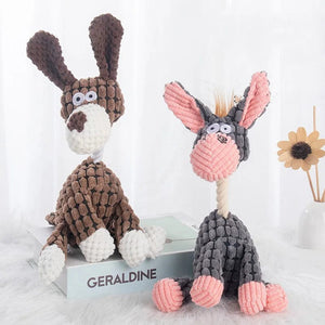 Planet Gates Plush Dog Toys Corduroy for Small Medium Dogs Animal Dog Squeaky Toy Bite Resistant Chew Toy Molar Teeth Cleaning Puppy Toys