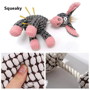 Planet Gates Plush Dog Toys Corduroy for Small Medium Dogs Animal Dog Squeaky Toy Bite Resistant Chew Toy Molar Teeth Cleaning Puppy Toys