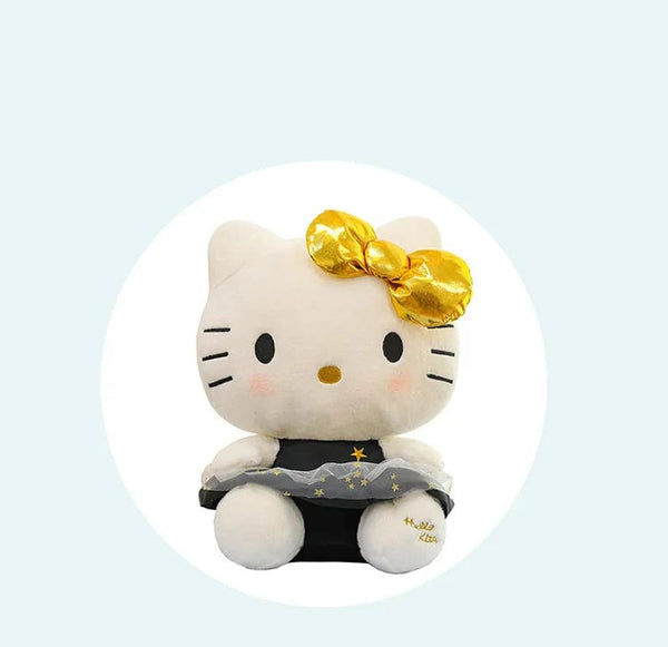 Planet Gates Plushie White Dog Plush Black Gold Kuromi Toy Girl Doll Large Pillow Cinnamoroll Easter Kid Cute Black Gold Kt Cat Doll gifts