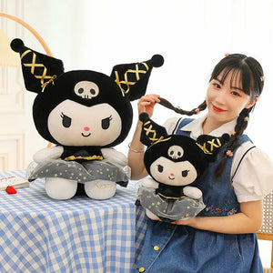 Planet Gates Plushie White Dog Plush Black Gold Kuromi Toy Girl Doll Large Pillow Cinnamoroll Easter Kid Cute Black Gold Kt Cat Doll gifts