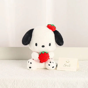Planet Gates Pochacco / 20cm Sanrio Fresh Strawberry Kuromi Melody Pochacco Hellokitty Cinnamoroll Plush Toy Girl Plush Keychain Pendant Cartoon Stuffed Doll