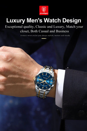 Planet Gates POEDAGAR Luxury Men Quartz Watch Waterproof Date Week Luminous Wristwatch Stainless Steel Men's Watches Male Clock Sports Reloj