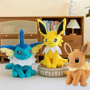 Planet Gates Pokemon Eevee Soft Hug Series Stuffed Plush Doll Toy Vaporeon Eeveelution Flareon Jolteon Pet Elves Gift