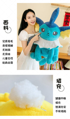 Planet Gates Pokemon Eevee Soft Hug Series Stuffed Plush Doll Toy Vaporeon Eeveelution Flareon Jolteon Pet Elves Gift