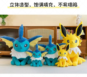 Planet Gates Pokemon Eevee Soft Hug Series Stuffed Plush Doll Toy Vaporeon Eeveelution Flareon Jolteon Pet Elves Gift
