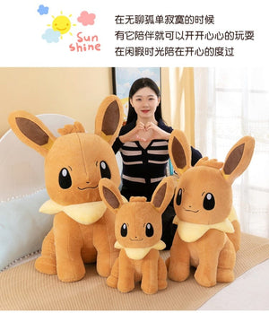 Planet Gates Pokemon Eevee Soft Hug Series Stuffed Plush Doll Toy Vaporeon Eeveelution Flareon Jolteon Pet Elves Gift