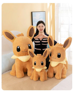 Planet Gates Pokemon Eevee Soft Hug Series Stuffed Plush Doll Toy Vaporeon Eeveelution Flareon Jolteon Pet Elves Gift