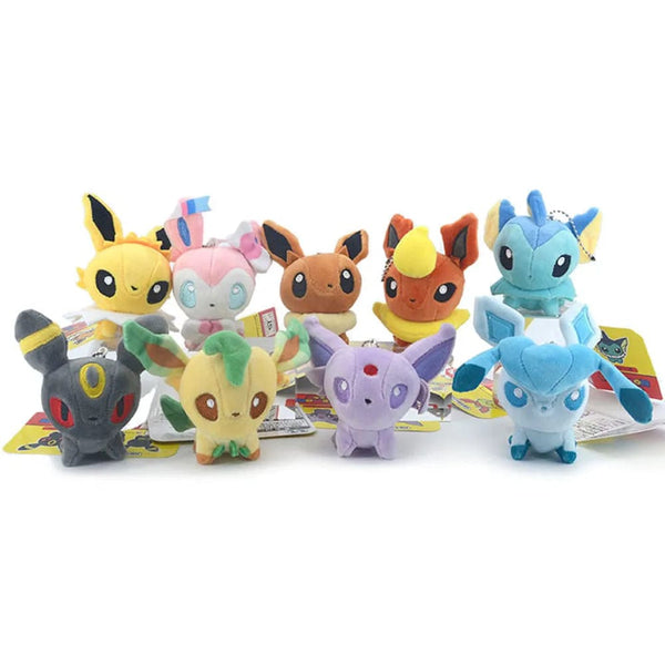 Planet Gates Pokemon Eevee Stuffed Plush Doll Q Version Sylveon Eeveelution Glaceon Leafeon Umbreon Espeon Jolteon Vaporeon Pet Elves Gift