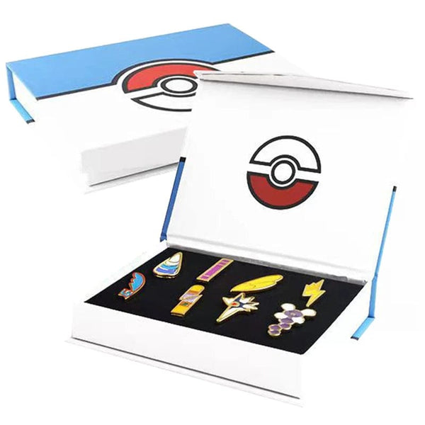 Planet Gates Pokemon Gym Badges Kanto Johto Hoenn Sinnoh Unova Kalos League Region Pins Brooches Orange Islands Box Collection Pocket Monster