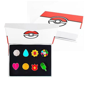 Planet Gates Pokemon Gym Badges Kanto Johto Hoenn Sinnoh Unova Kalos League Region Pins Brooches Orange Islands Box Collection Pocket Monster